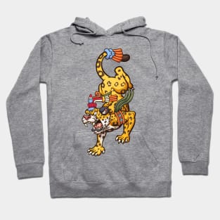 angry jaguar cartoon illustration Hoodie